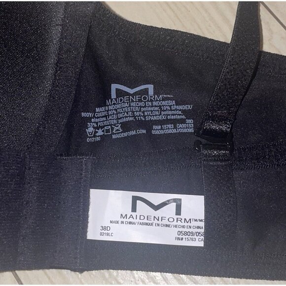2 Maidenform 05809 Push Up Convertible Shaping UW Bras Womens 38D Black New - Picture 6 of 6